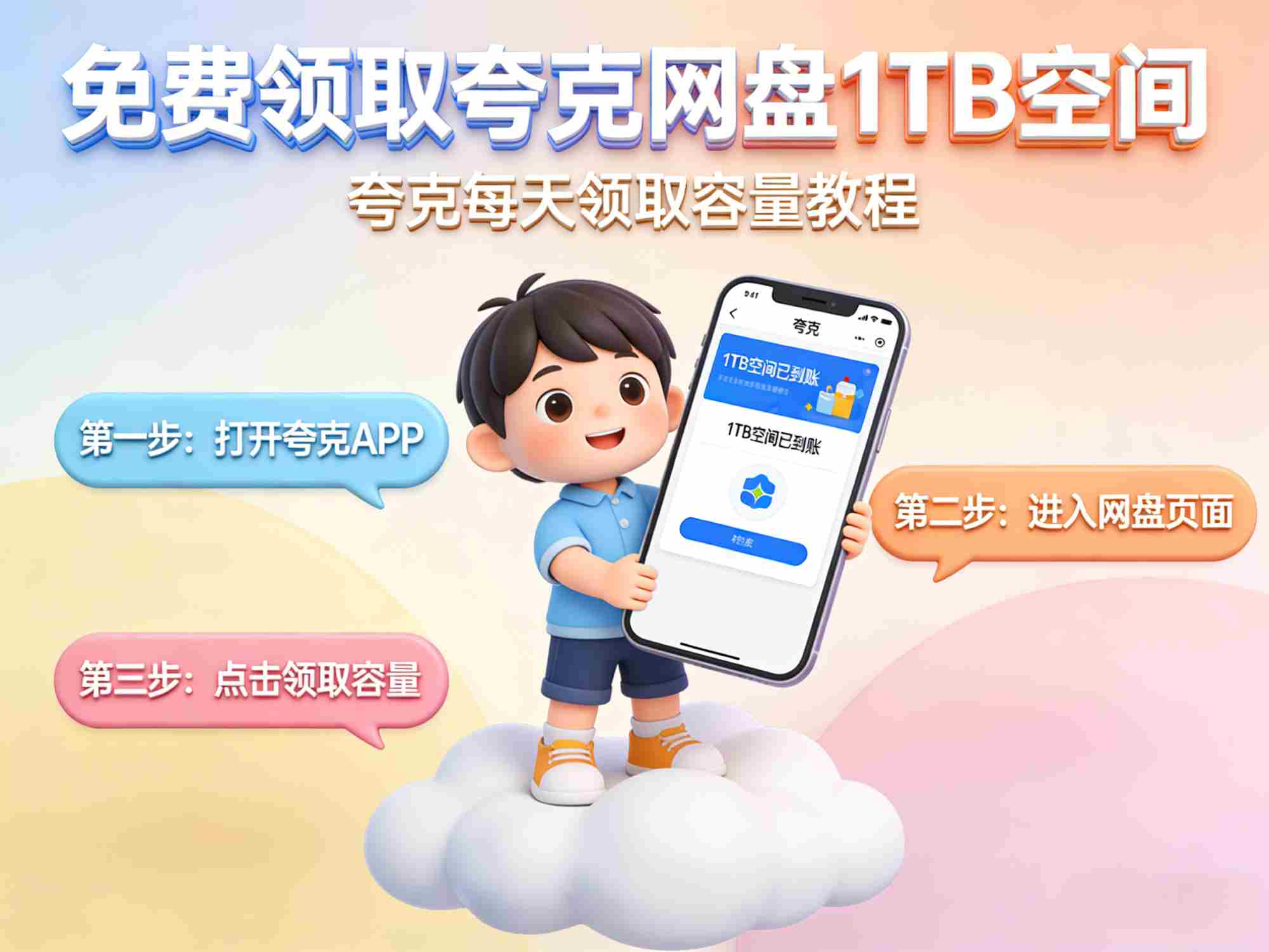 免费领取夸克网盘1TB空间，夸克每天领取容量教程 标题图